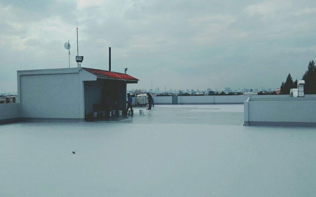 Acryrubber on flat roof – Bangkok Thailand