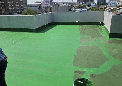 Casaproof PU 46 green color on a flat roof 2