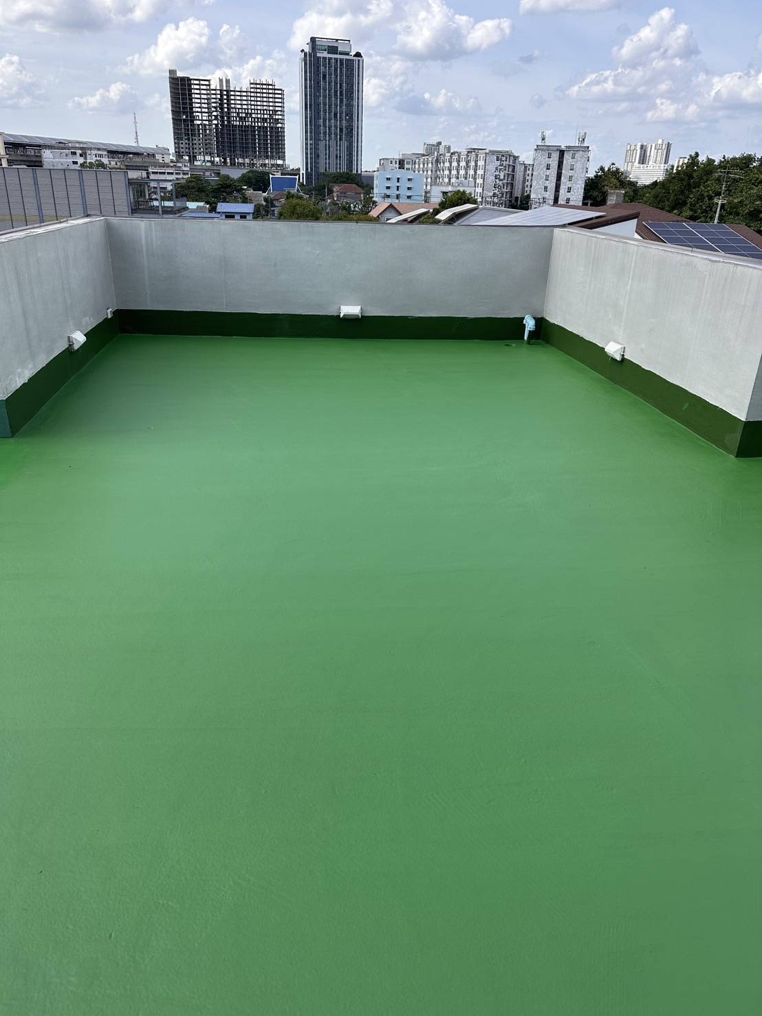 Casaproof PU 46 green color on a flat roof